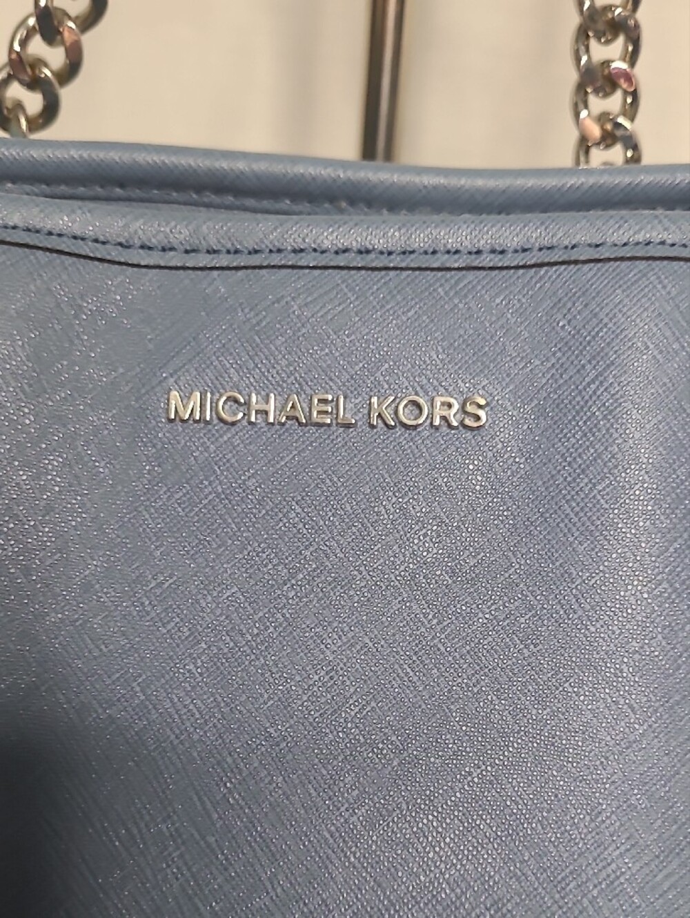 Michael Kors Slate Blue Chain-Detail Tote - Picture 2 of 13